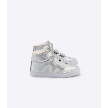 Veja ESPLAR MID FURED LEATHER Høye Barn Silver/White | NO 693CTV